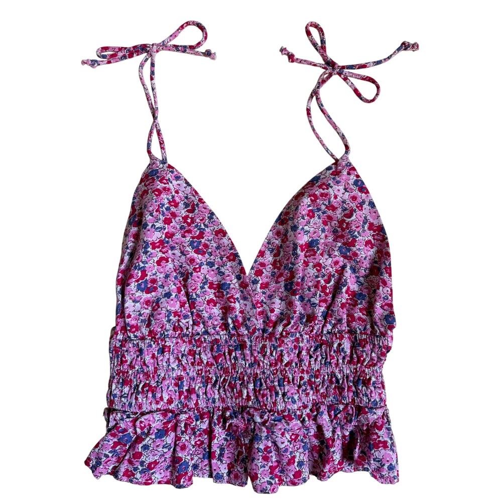 Sim & Sam Floral Print Tank Top (Red / Pink) - Small